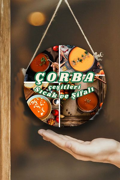 Nod Wall, Door, Single-Sided Hanging Board Welcome Sign for Soup Hall, Soup Shop Painting Ornament