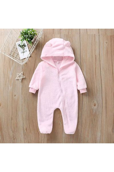 BABYSİ KİDS CLUB Hooded Zippered Baby & Kids Plush Welsoft Jumpsuit (OUTER AND INNER DOUBLE SIDED WELSOFT PLUSH WOOL)
