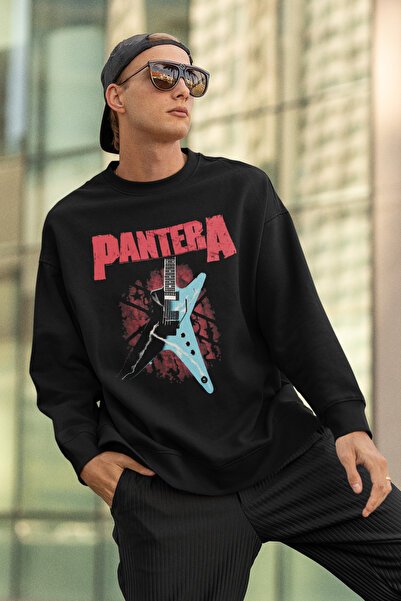 SEVBANO Unisex majica sa štampanom gitarom Pantera, velika muzička majica