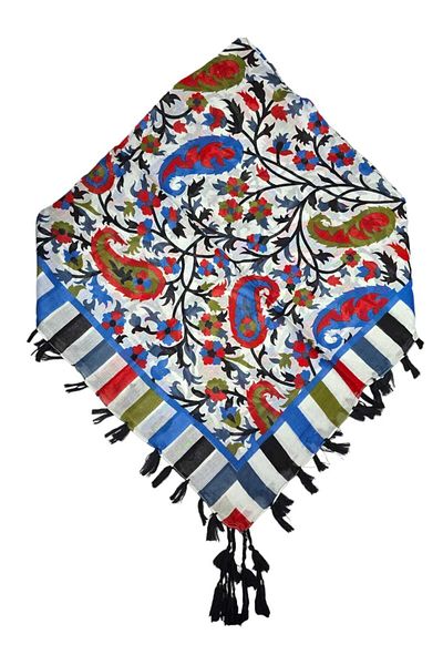 Safir Tuhafiye Βαμβακερό Ινδικό Φουλάρι 110 cm x 110 cm |   Ινδική γραφή