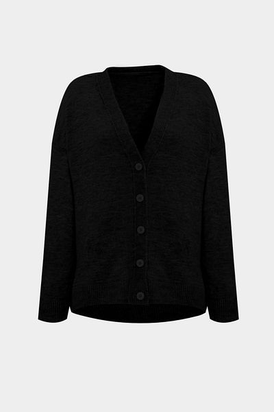 Açelya Okcu Premium V-Neck Wool Blended Women's Knitwear Cardigan