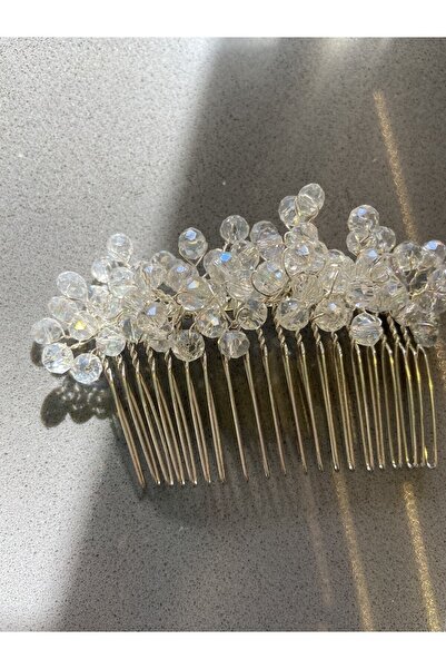 BYEN GİYİM Απλότητα προς την αριστερή πλευρά) Λευκή Κρυστάλλινη Πόρπη Χτένας