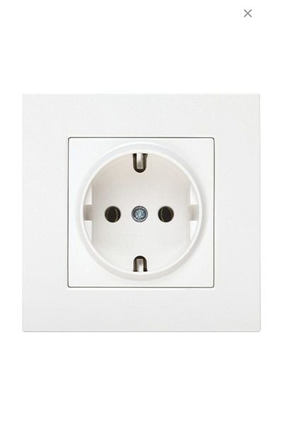 VİKO Karre Grounded Socket + Frame (white)