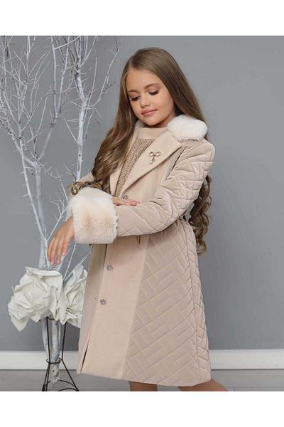 By Feyza Kids Collection Fata Copil Design Special Haina Iarna Rochie Brosa Combinatie 3 Piese