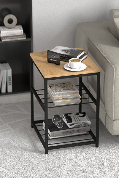 moniev 3 Raflı Metal Yan Sehpa Koltuk Sehpası Zigon Sehpa Metal Raflı Koltuk ...