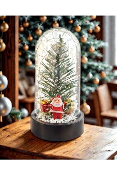 Masalsı Concept Yılbaşı Noel Baba Çam Ağacı Süslemeli Ledli Fanus Yeni Yıl Yı...