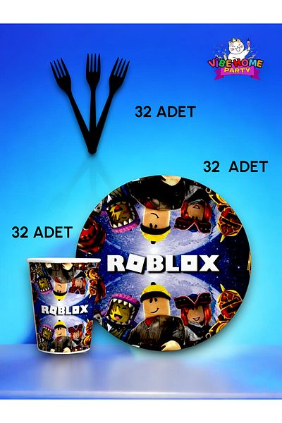 VibeHome Roblox Themed Super Eco Set for 32 - Birthday Party and Fun Events