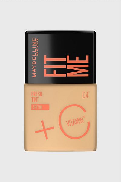 Maybelline New York , Fit Me Fresh Tint Foundation SPF 50 with Brightening Vitamin C, 04