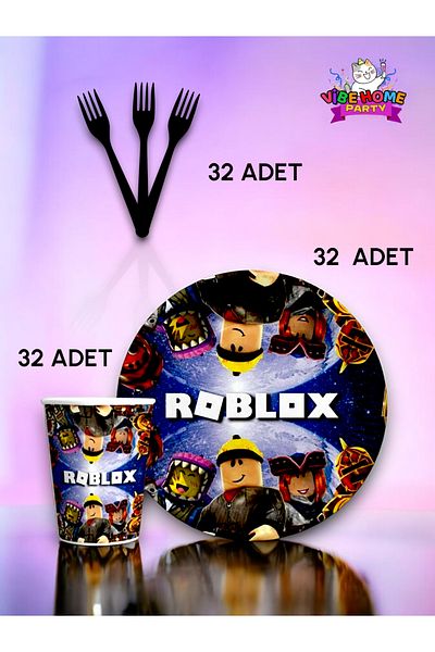 VibeHome Roblox Themed Super Eco Set for 32 - Birthday Party and Fun Events