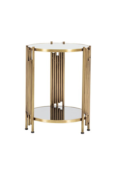 MUVA Concept Spark Metal Aynalı Gold Yan Sehpa