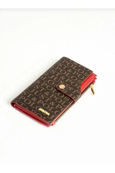 GP GUES POLO Just Polo Women's Red Wallet with 14 Sections