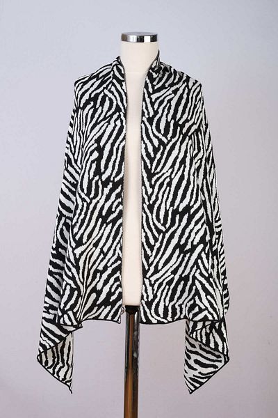 Sebir Moda Zebra Patterned Knitwear Shawl