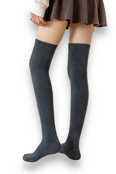 Nitesheys Зимни дамски ултра дълги чорапи от естествена вълна, клинове, чорапи за ботуши