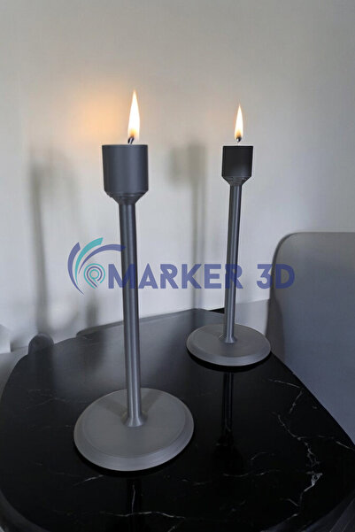3DBASKILAR Modern Tarz Mumluk 2'li Set 3D Baskı