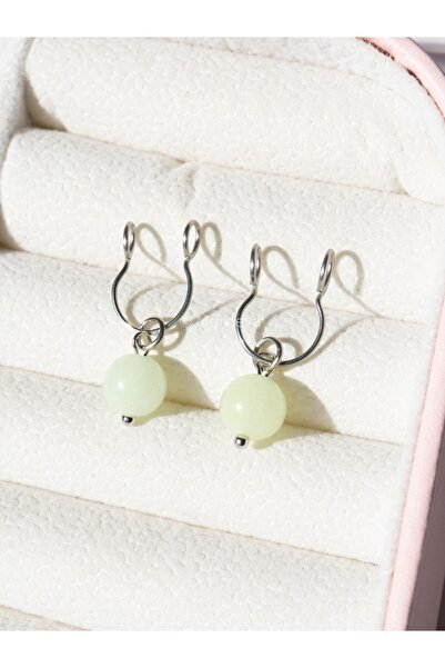 MORNEVA Deliksiz Karanlıkta Parlayan Fosforlu Taşlı Sıkıştırma Klipsli Fake Meme Ucu Nipple Piercingi (ÇİFT)