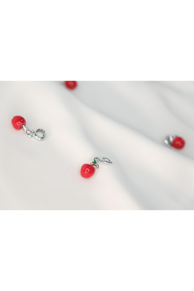 CYB STUDİO KIRMIZI ELMA FİGÜRLÜ PASLANMAZ ÇELİK CHARM