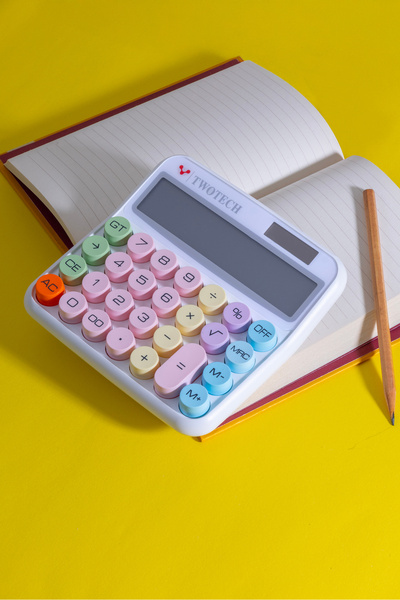 Hesap Makinesi Geniş ve Renkli Tasarım - Beyaz Renk BL2115