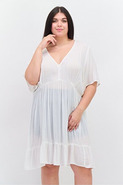 INFLUENCE Women Plain Mini Dress, White