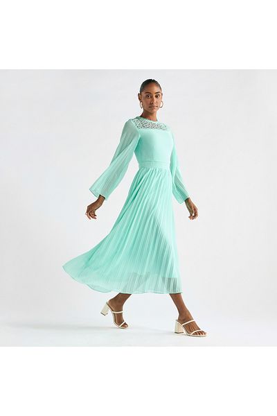 FAV Lace Detail Dress with Flared Sleeves