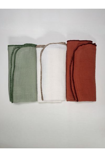 Vita Cherie طقم من 3 قطع قماش موسلين للكتف بطبقتين (50 × 50 سم) |   100% قطن، نسيج Oeko-tex
