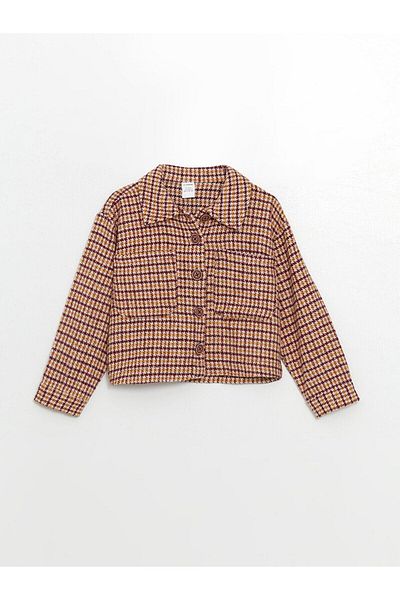 LC Waikiki LCW Παιδικό μακρυμάνικο Crop καρό στάμπα για κορίτσια