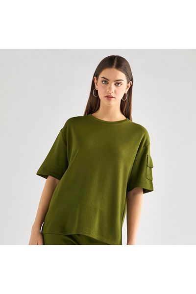 FAV Crew Neck Pocket Detail T-shirt and Cargo Pants Set