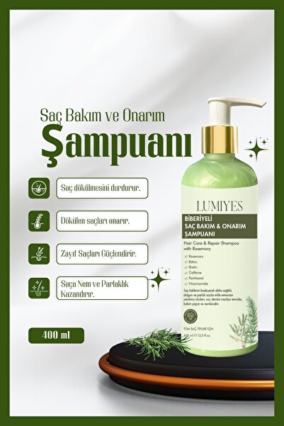 LUMİYES Biberiyeli Saç Bakım Ve Onarım Şampuanı 400 ml -saç Çıkarıcı Ve Güçle...