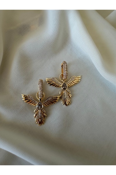 Pao Rosa Anka Küpe - 14K Altın Kaplama