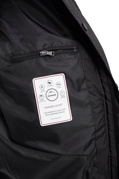 Danger Ανδρικό φανελάκι μεγάλου μεγέθους με λεπτομέρεια τσέπης μαύρο
