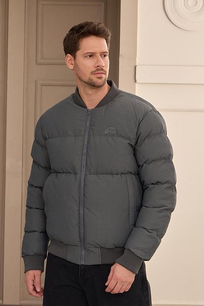 Danger Ανδρικό Bomber Puffer Jacket Anthracite