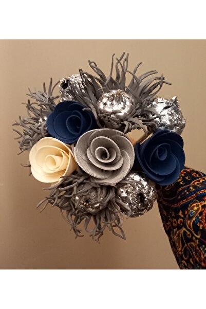 kutmen باقة لاتكس مصنوعة يدوياً (زهرة صناعية)