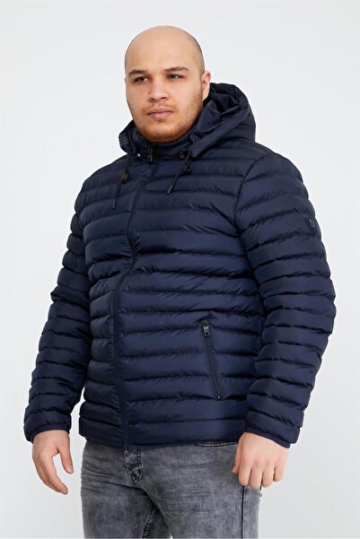 Danger Ανδρικό Παλτό Πουφερ Μπλε Navy Blue