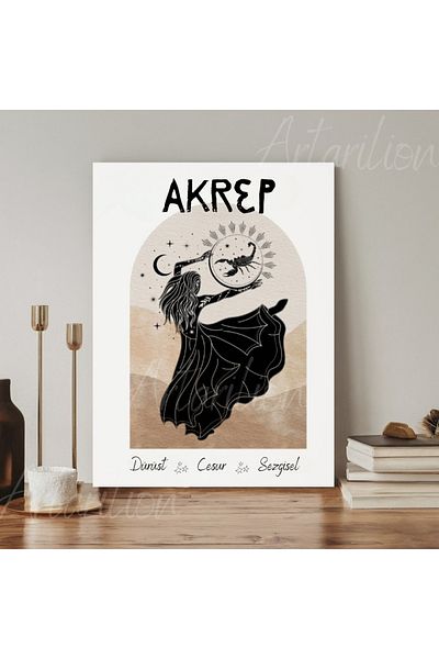Artarilion Imprimare digitală HD Canvas Art Scorpion Zodiac Canvas Art Zodiac Horoscop Pictură de perete