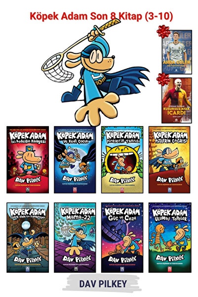 Altın Kitaplar Köpek Adam Son 8 Kitap Seti (3-10), Dav PILKEY,Çocuk Çizgi Rom...