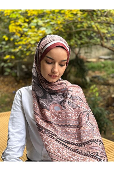 shalby Şal din bumbac cu model etnic - Burgundy-Rose