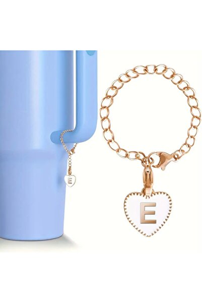 arredamento حرف E قلب ترمس متوافق مع إكسسوارات ساحرة بيضاء معلقة