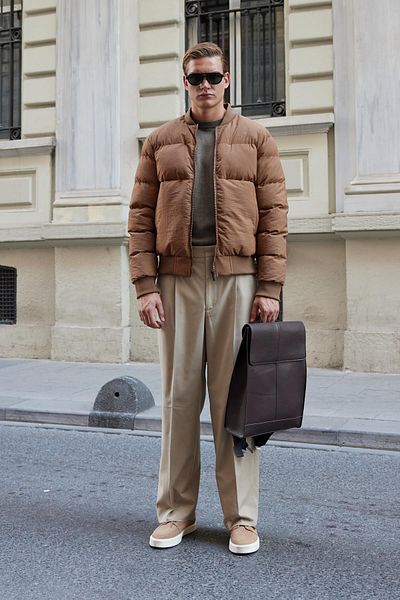 Danger Ανδρικό Bomber Puffer Jacket Καφέ