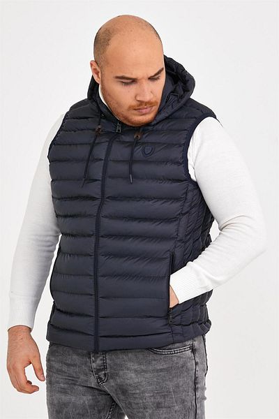 Danger Ανδρικό φουσκωτό γιλέκο Battal Navy Blue