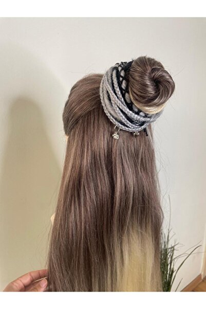 Selin Bengi Rasta Mix African Knit Buckle 8 Pack 50cm - Black & Gray Ombreli