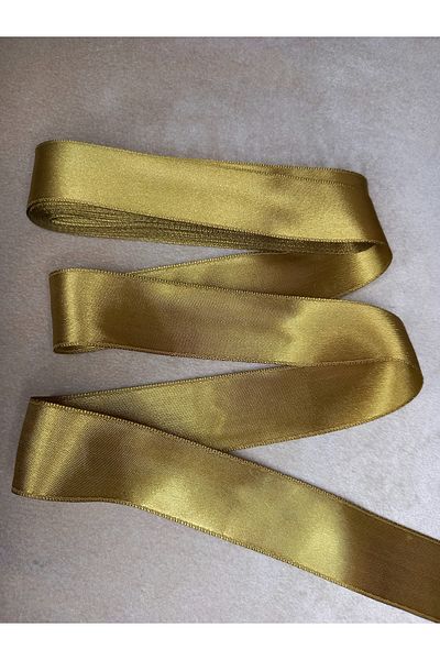 yörük tuhafiye 10 Meters Khaki Satin Ribbon - 3 cm One Ball, Satin and Satin Ribbon