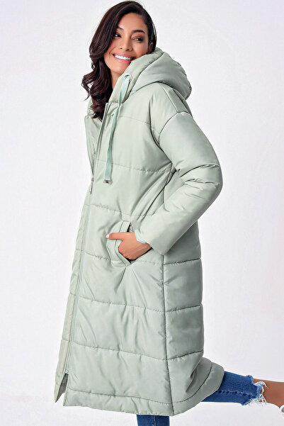 Ottawe Kapüşonlu Relaxed Fit Fermuar Kapamalı Uzun Kol İçi Astarlı Cepli Kışl...