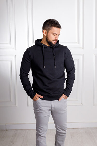 Sarar Μαύρο φούτερ με κουκούλα Saris Saris