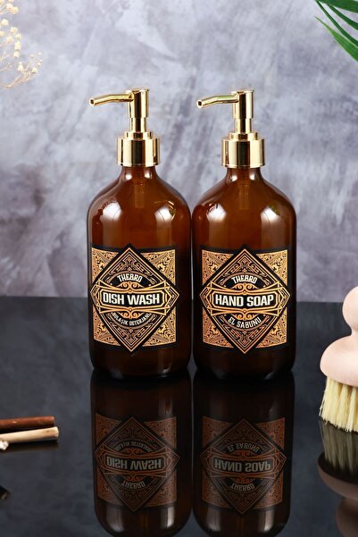 TheBRo 500 ml Amber Gold Pompalı Vintage Serisi Bulaşık Deterjanı Ve El Sabun...
