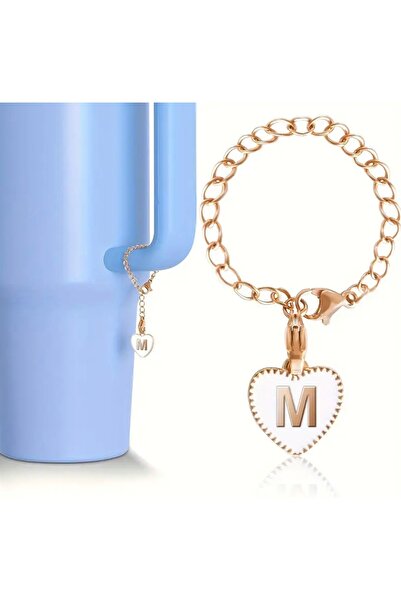 arredamento حرف M قلب ترمس متوافق مع إكسسوارات ساحرة بيضاء معلقة