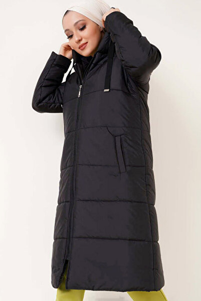 Ottawe Kapüşonlu Relaxed Fit Fermuar Kapamalı Uzun Kol İçi Astarlı Cepli Kışl...