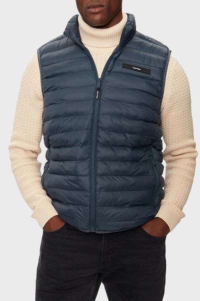 Calvin Klein Men's Inflatable Vest - Quilted, Water Repellent, Stand Collar, Regular Fit K10K 113470 Ppk