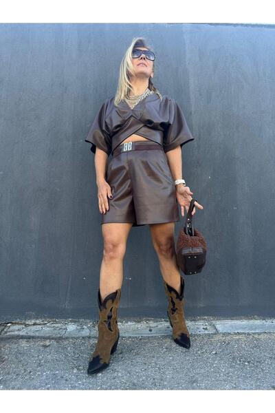 NO NAME Exp30163 Vegan Deri Şort