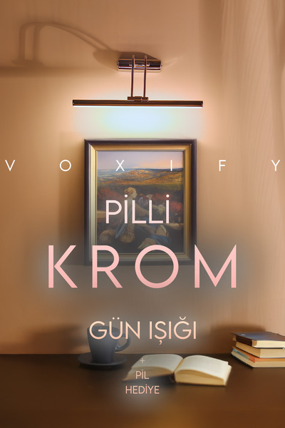 Voxify Pilli Krom Gün Işığı Kuğu Aplik Ayna Üstü Aydınlatma Duvar Tablo Aydınlatma Dekorasyon