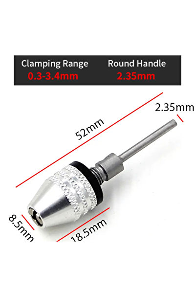 BGA 1 adet Anahtarsız Matkap Mandreni Darbeli Uç Adaptörü, 0,3-3,4mm Sıkma Aralığı, 2.35mm shank