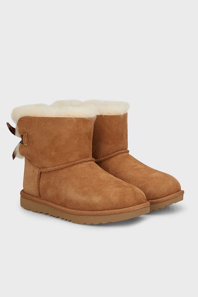 UGG Soft Furry Bow Leather Boots 1017397 B